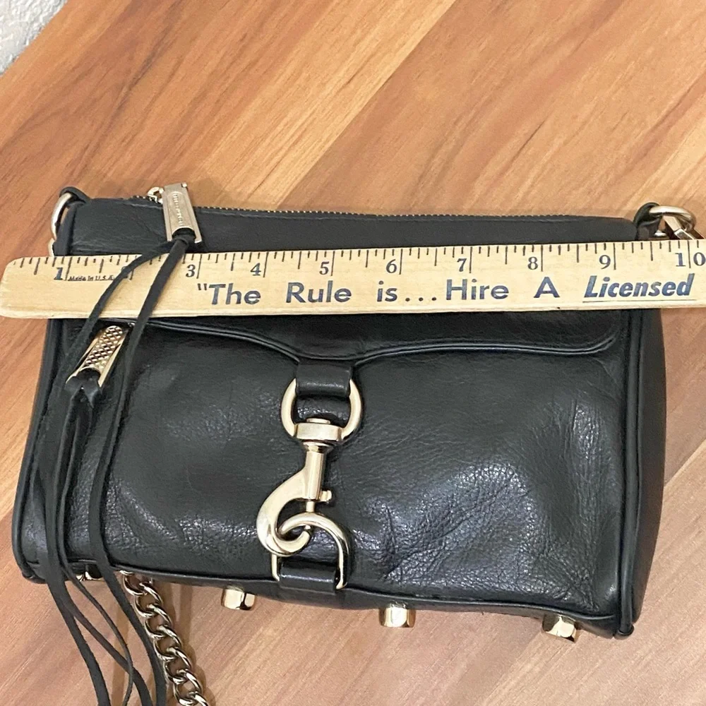 REBECCA MINKOFF Mini MAC Black Leather Crossbody Bag - Picture 6 of 16